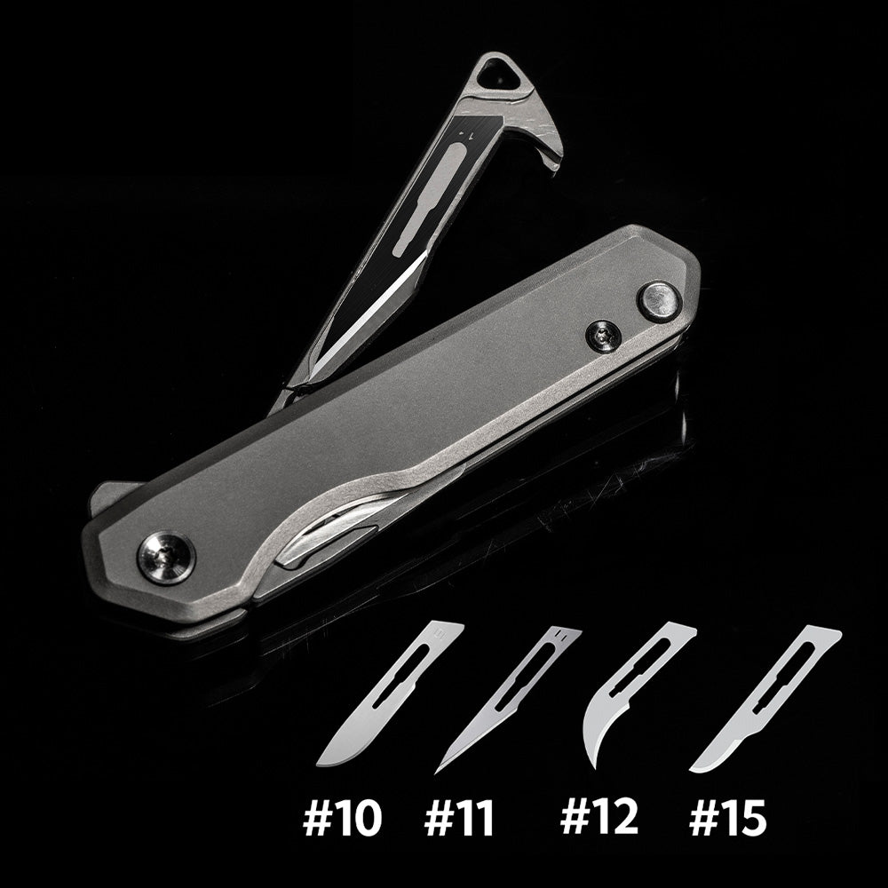Ezsharp 2.0 Titanium Folding Scalpel Knife Quick Relase Blade with Ten #24 Backup Blades (Copy) Zyac knives