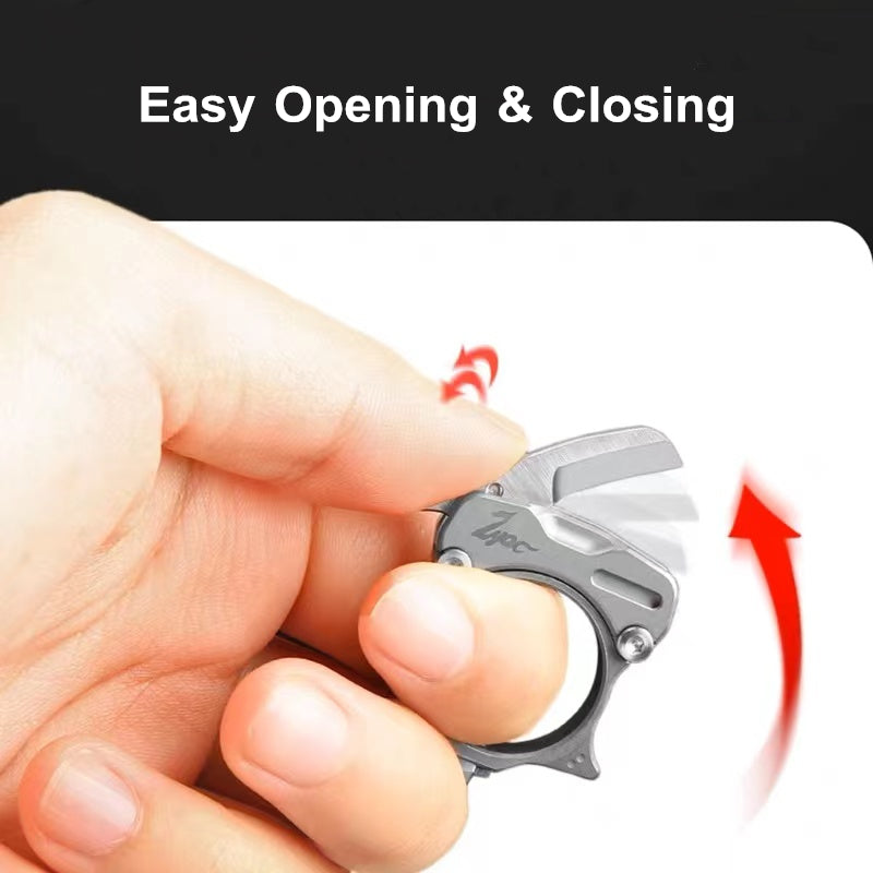 Titanium Knife Ring with M390 Mini Blade Zyac knives