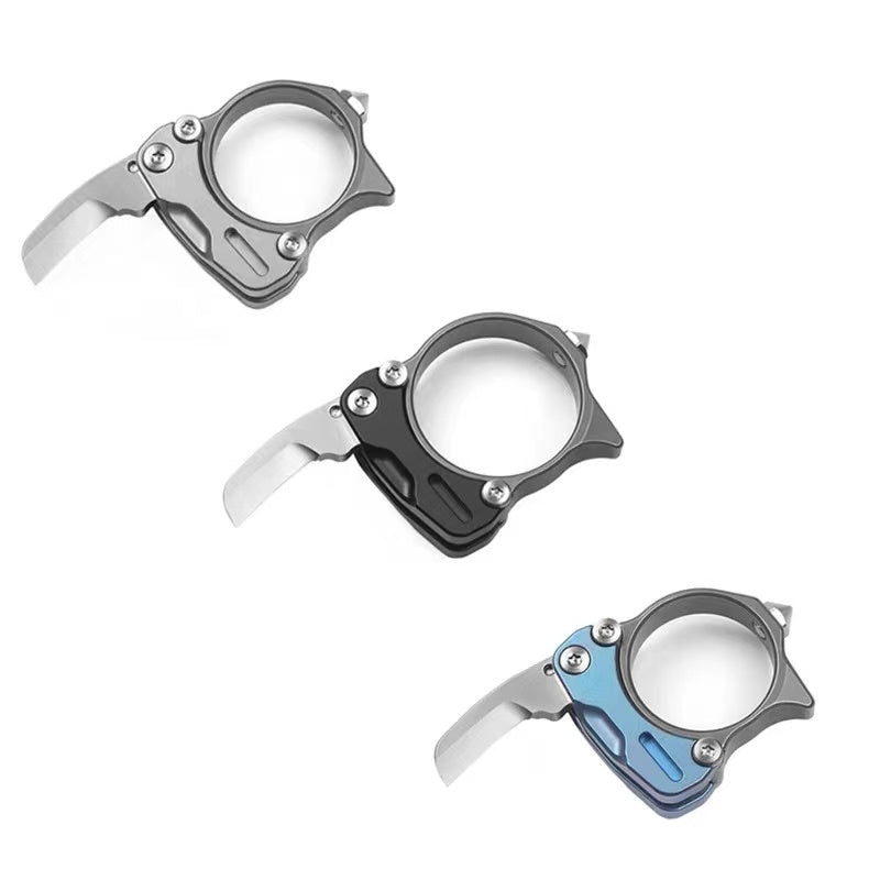 Titanium Knife Ring with M390 Mini Blade Zyac knives
