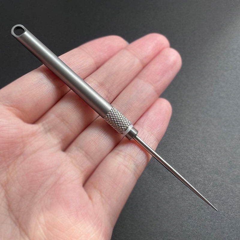 Titanium EDC Toothpick with Knurling Grip & Case – Zyac knives