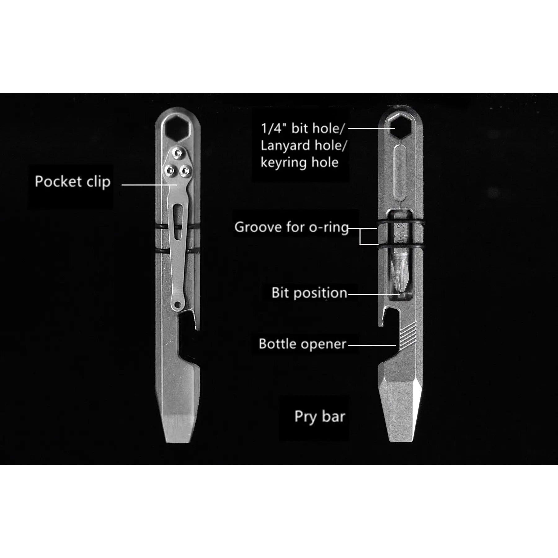 Titanium Multi-fuction Pry Bar Tool Zyac knives