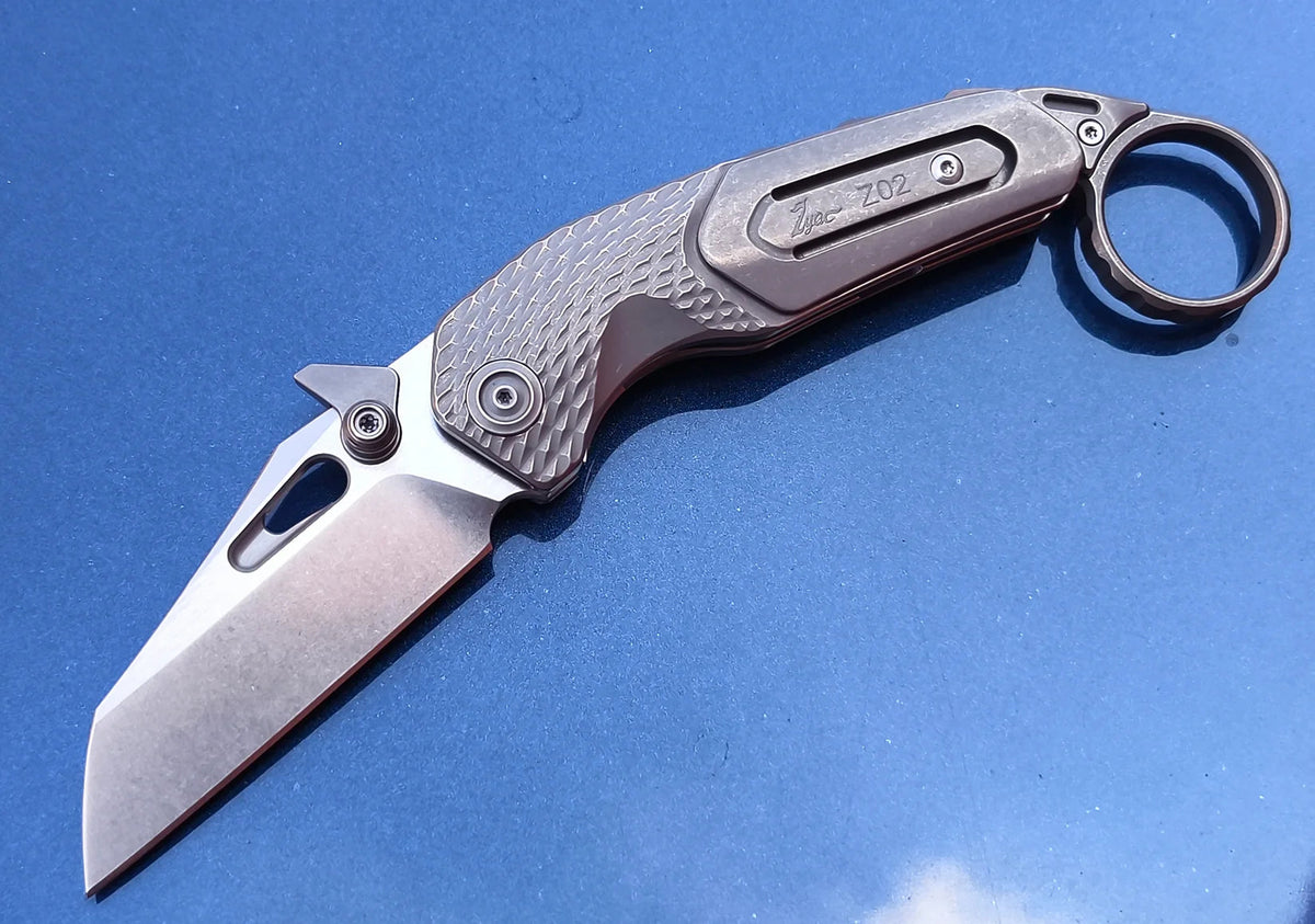 Zyac Z02 Titanium Folding Knife with Removable Tail Ring Zyac knives