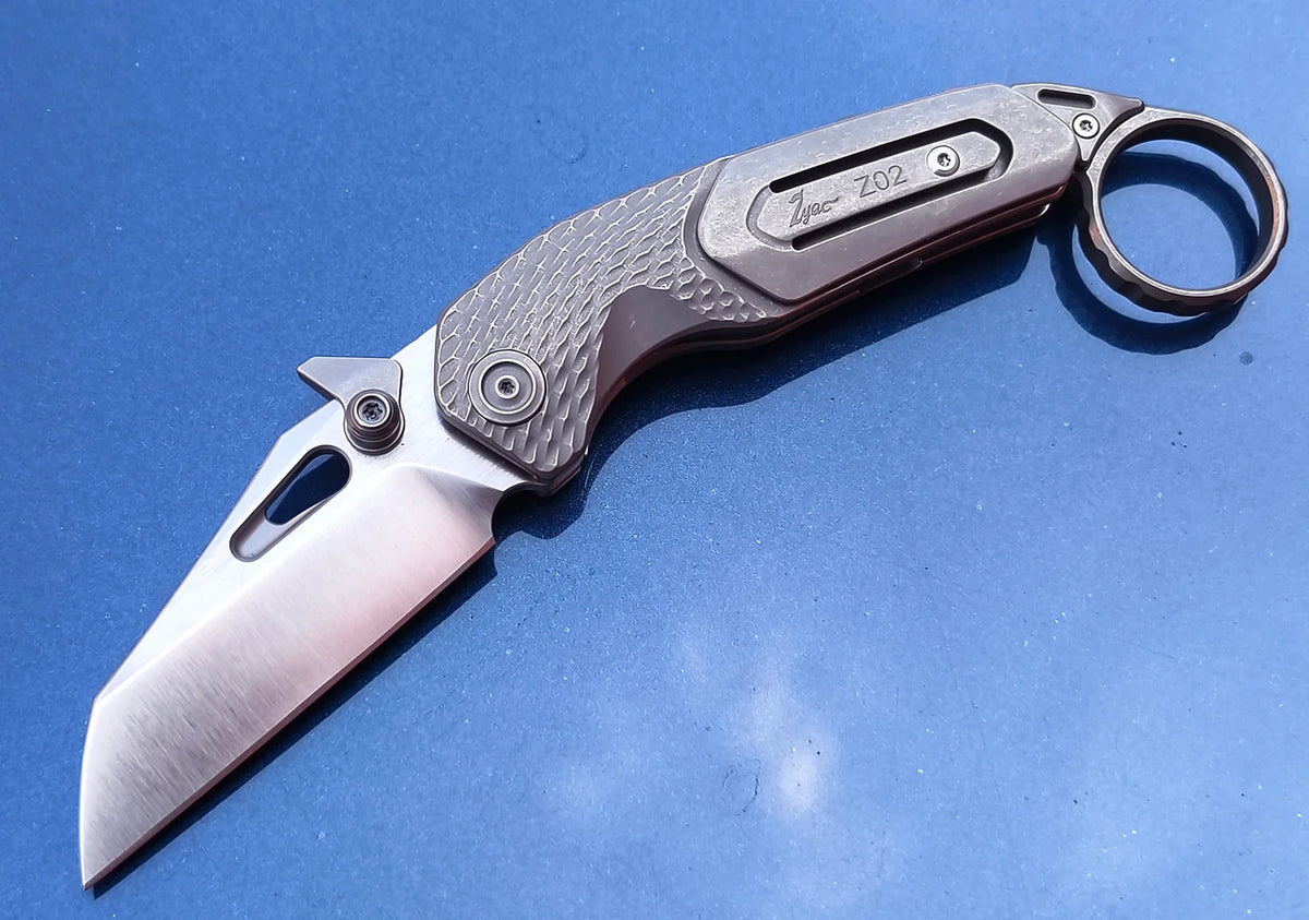 Zyac Z02 Titanium Folding Knife with Removable Tail Ring Zyac knives