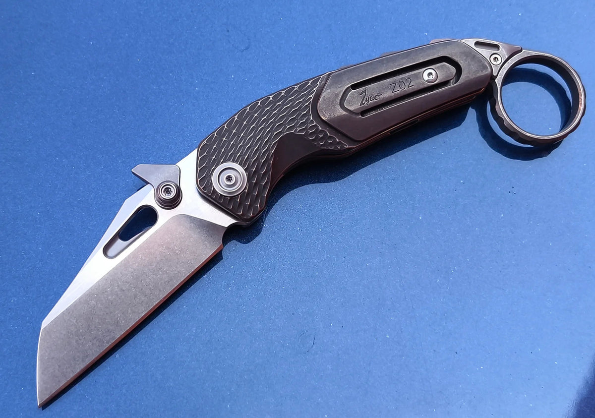 Zyac Z02 Titanium Folding Knife with Removable Tail Ring Zyac knives