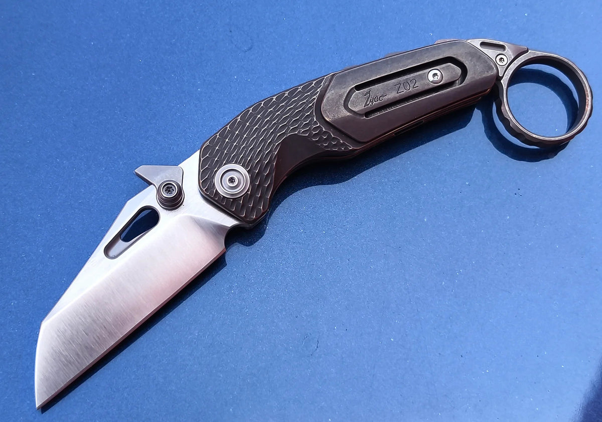 Zyac Z02 Titanium Folding Knife with Removable Tail Ring Zyac knives