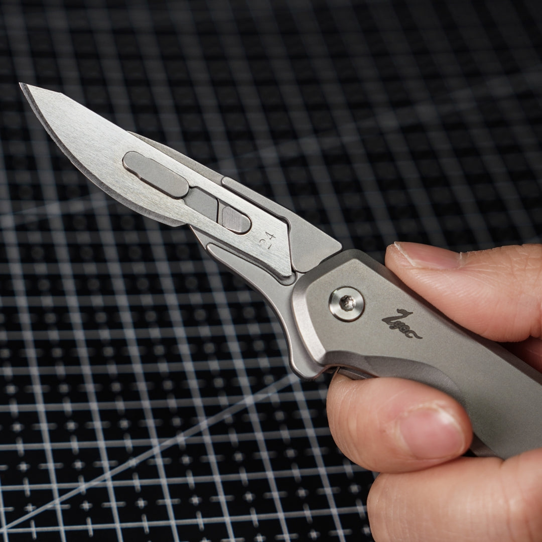 Ezsharp 2.0 Titanium Folding Scalpel Knife Quick Relase Blade with Ten #24 Backup Blades (Copy) Zyac knives