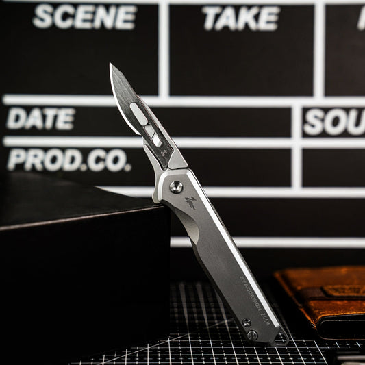 Ezsharp 2.0 Titanium Folding Scalpel Knife Quick Relase Blade with Ten #24 Backup Blades (Copy) Zyac knives
