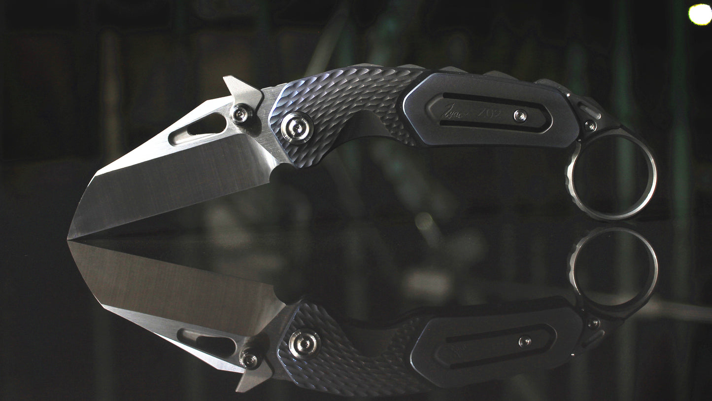 Zyac Z02 Titanium Karambits with Removable Tail Ring Zyac knives