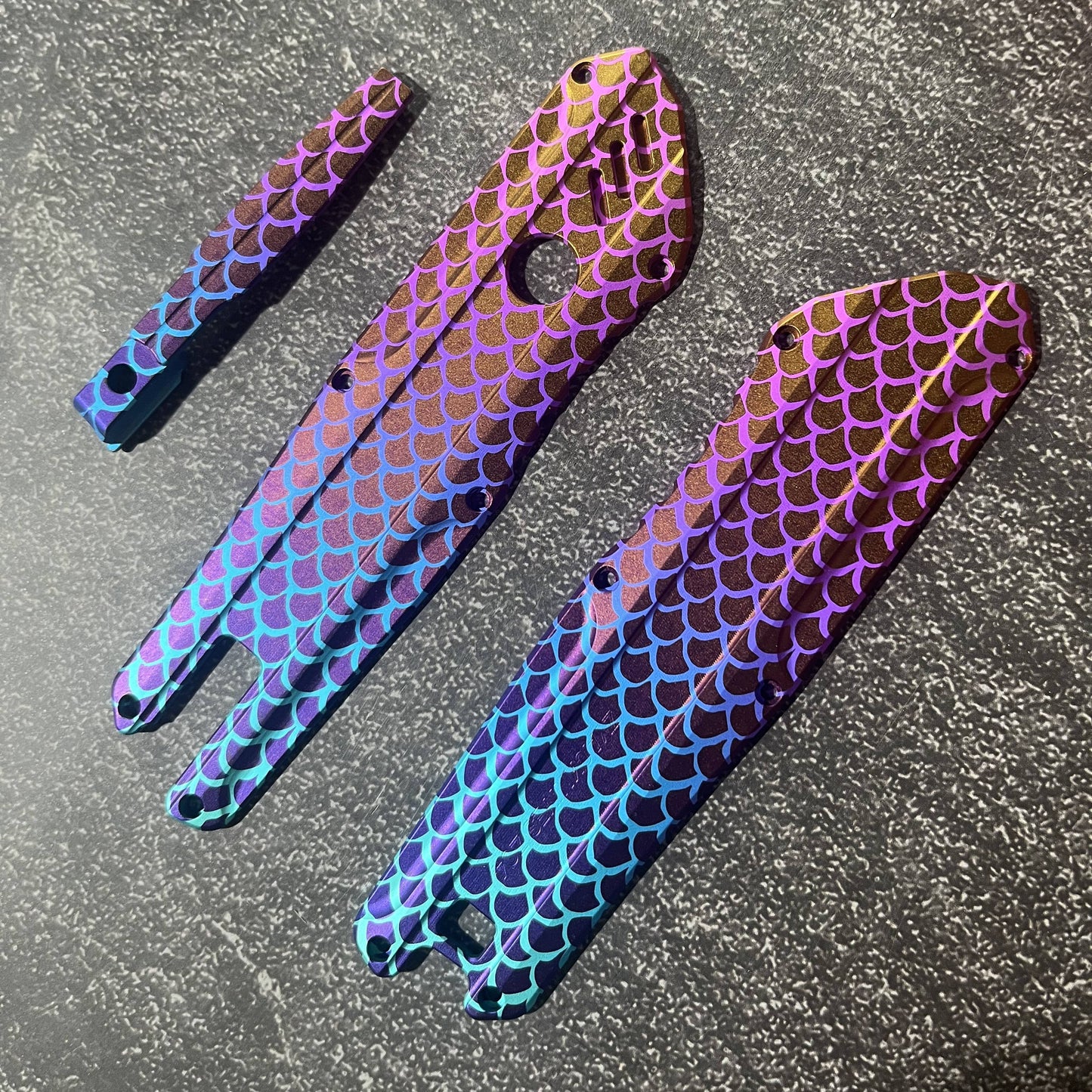 Rainbow Anodized Automatic OTF Utility Knife Zyac knives